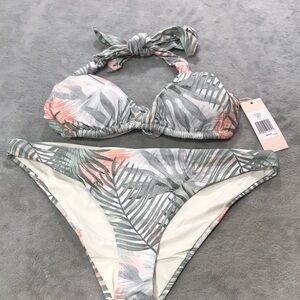 Eberjey  Eberjey Palmera Lennon Tropical Print Halter Top with High Leg bottom M